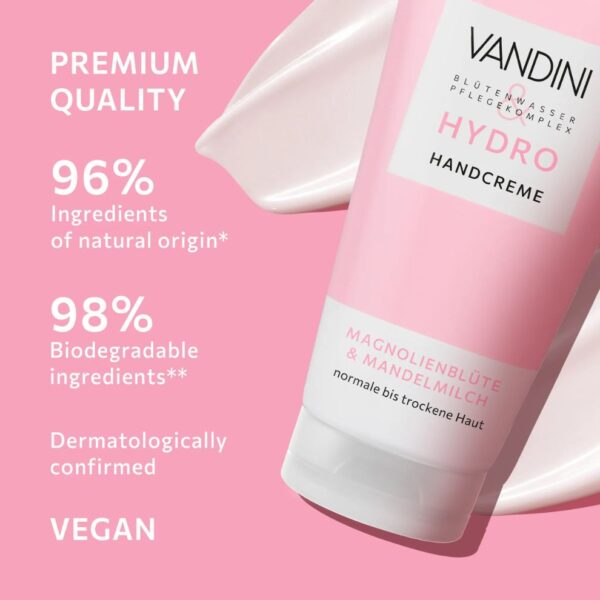 Vandini Hydro Kätekreem Magnoolia - Mandel normaalsele ja kuivale nahale 75ml - Image 4