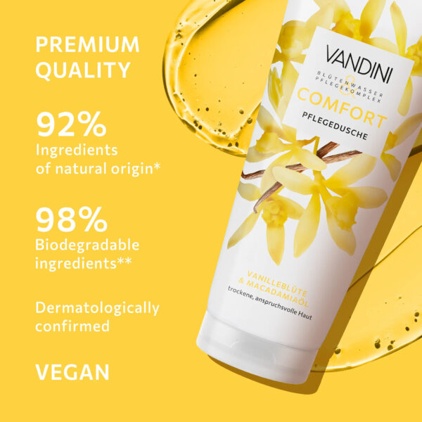 Vandini Comfort Dušigeel Vanilje-makadaamia eriti kuivale nahale 200ml - Image 4