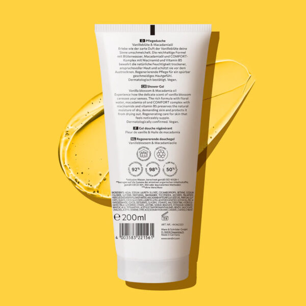 Vandini Comfort Dušigeel Vanilje-makadaamia eriti kuivale nahale 200ml - Image 3