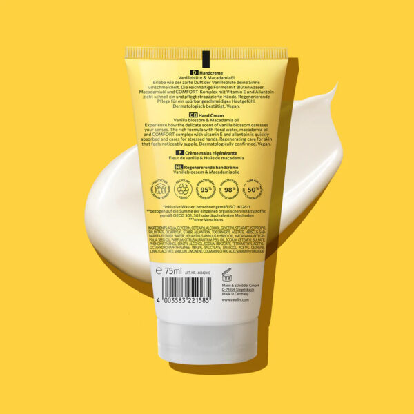 Vandini Comfort Kätekreem Vanilje-makadaamia eriti kuivale nahale 75ml - Image 3