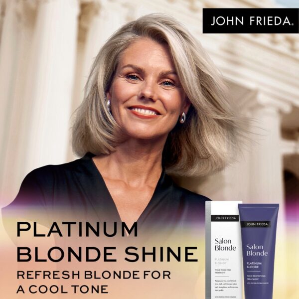 John Frieda Salon Blonde Tone Perfecting Juuksetooni Täiustav Hooldus, Platinum Blonde 120ml - Image 4