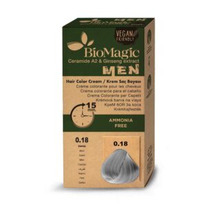 BioMagic Permanent Hair Color Cream For Men ammoniaagivaba juuksevärv meestele 0.18 Silver 100ml