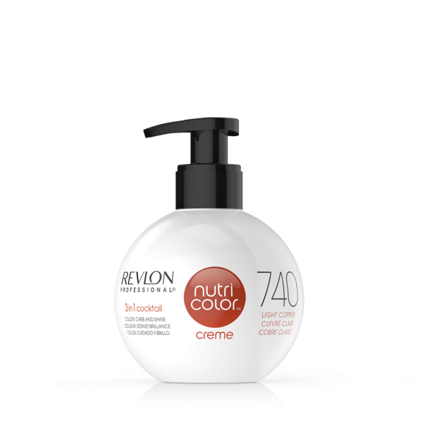Revlon Professional Nutri Color 740 Light Copper  kombinatsioon värvist, hooldusest ja läikest 240ml