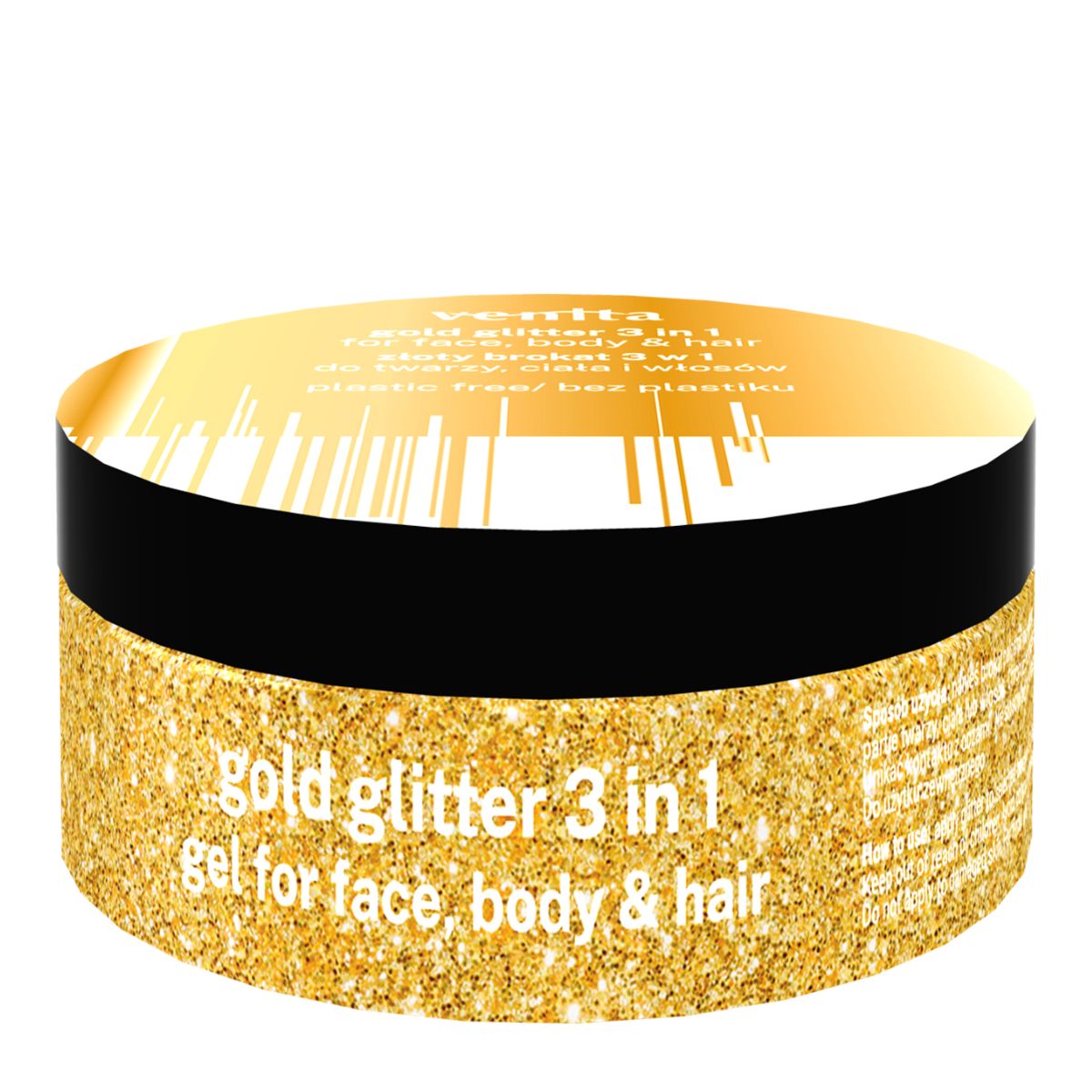 Venita Kuldne Sädelev Glitter geel näole, kehale ja juustele 70g