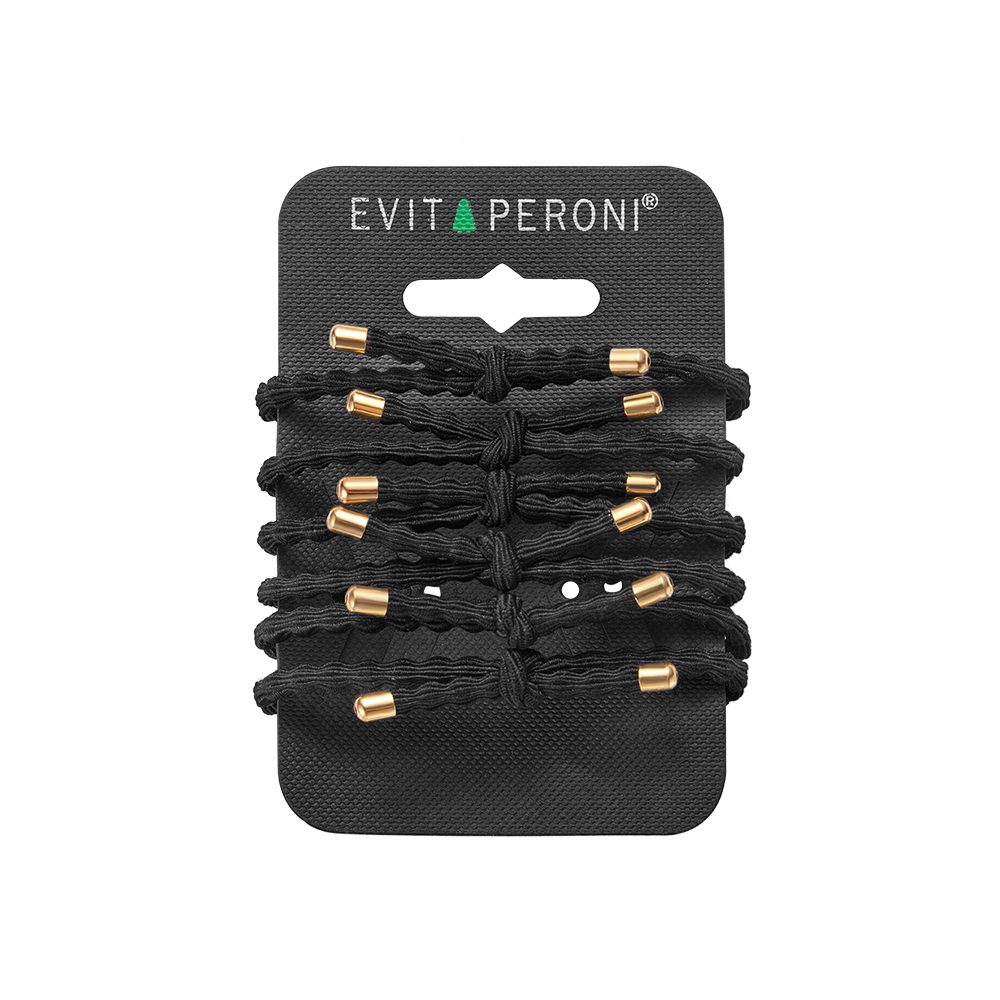 Evita Peroni juuksekummid Poppy Pony Elastic 496 black, 6tk pakis