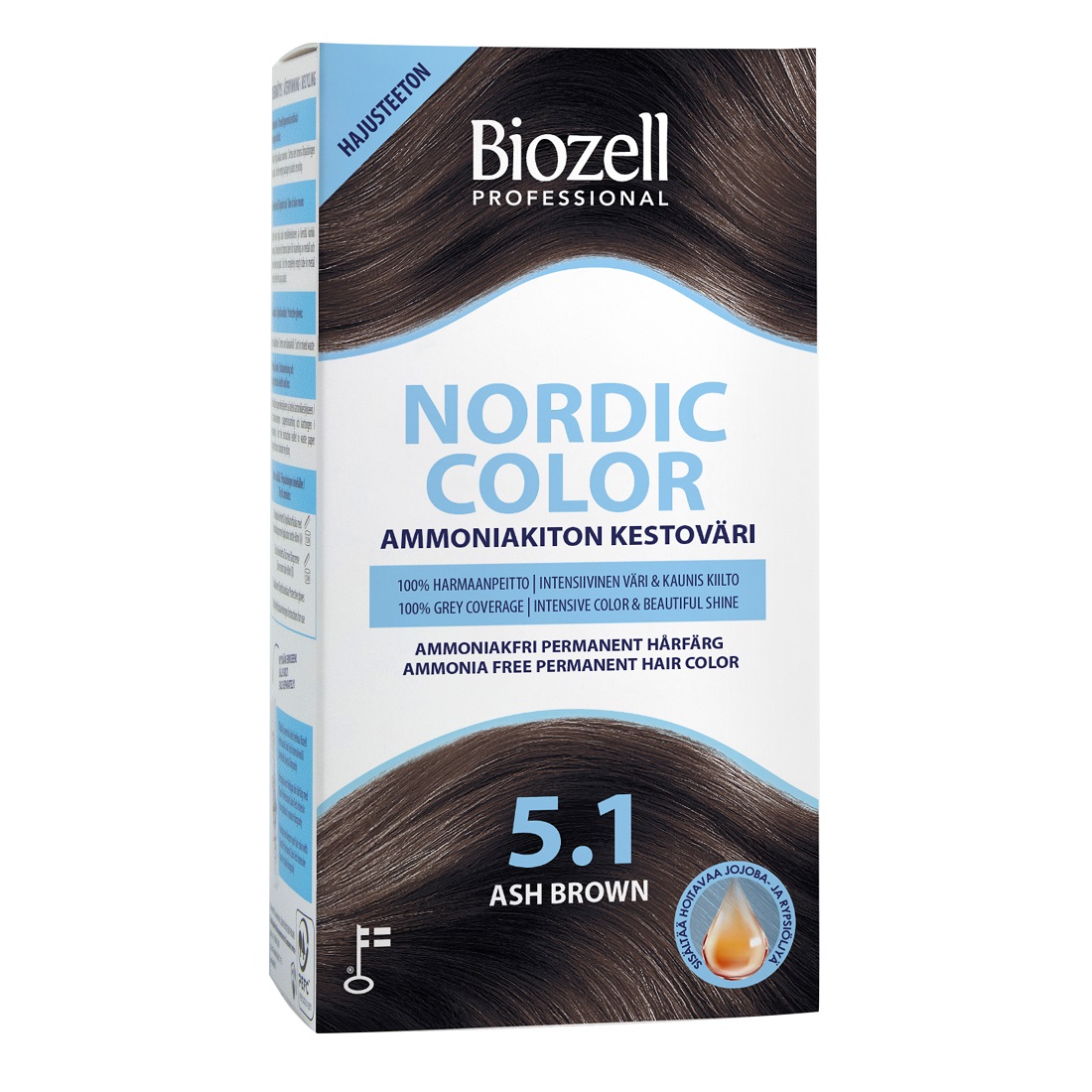Biozell Nordic Color ammoniaagivaba püsivärv Ash Brown 5.1 2x60 ml