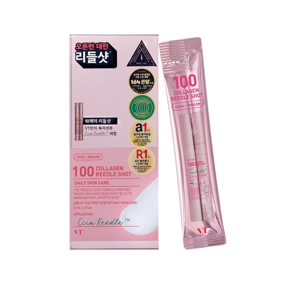 VT Cosmetics Collagen Reedle Shot 100 pinguldav ja taastav booster-seerum 10x2ml