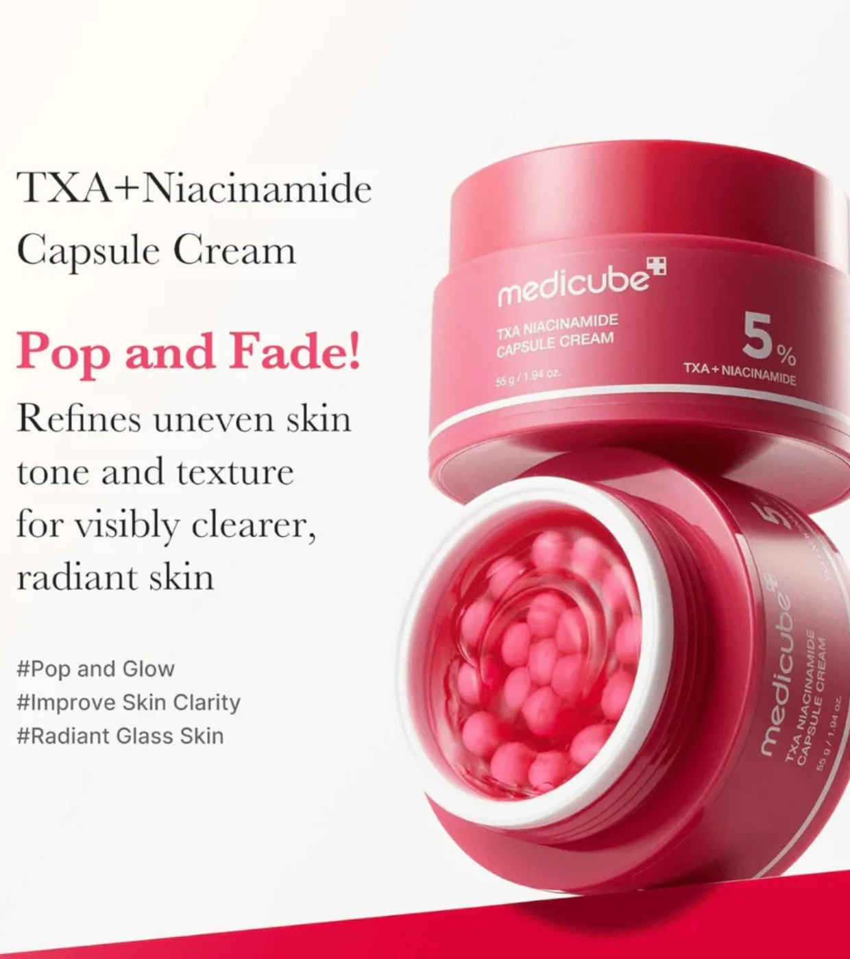 Medicube TXA Niacinamide Capsule Cream niisutav ja rahustav näokreem 55g - Image 4