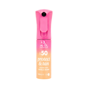 2b Tanned Protect & Tan Dry Mist Vanilla Bomb päikesekaitsesprei SPF50 100ml