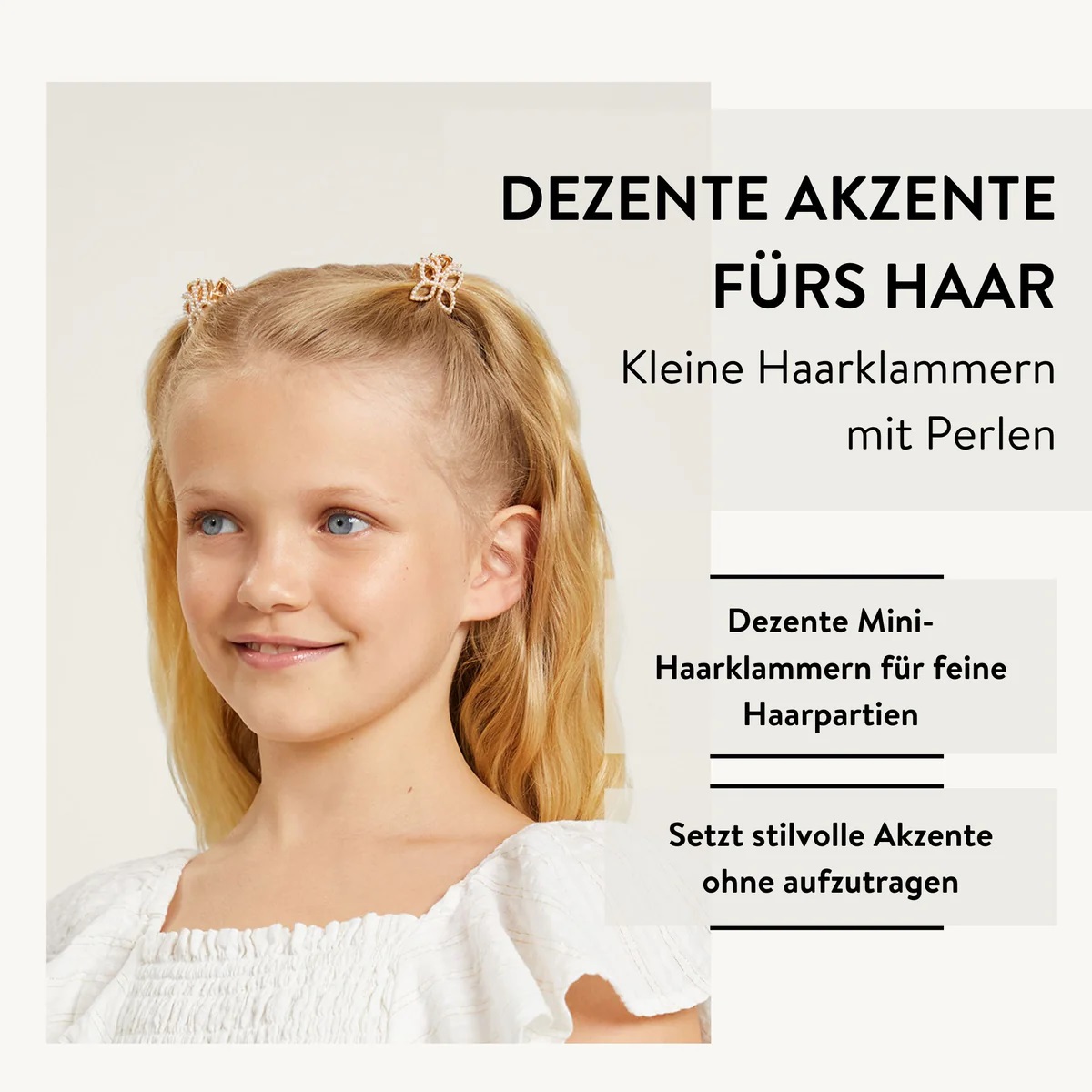 Parsa Beauty juukseklamber kuld pärlitega 2tk - Pilt 3