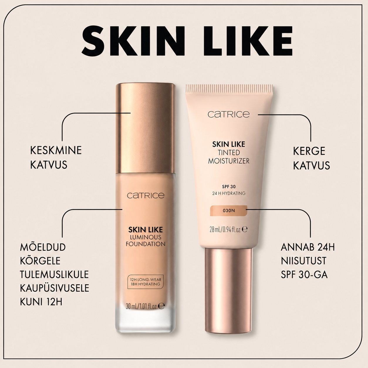 Catrice Skin Like Sära andev jumestuskreem 027C - Pilt 3